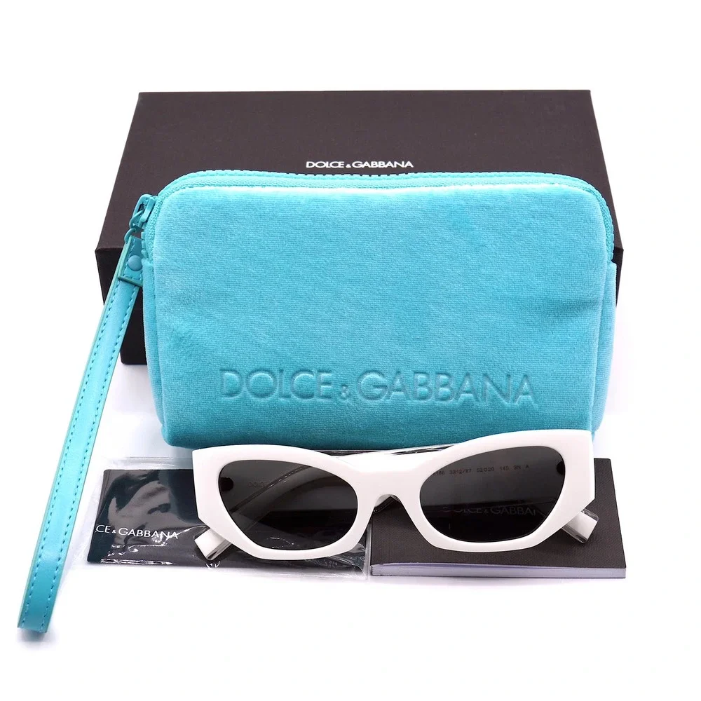 DOLCE&GABBANA DG6186 WHITE DARK GREY LENS AUTHENTIC SUNGLASSES